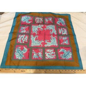 Hermes Vintage Silk Scarf Dragon Hermes Carry L’anne Du Dragon 26”